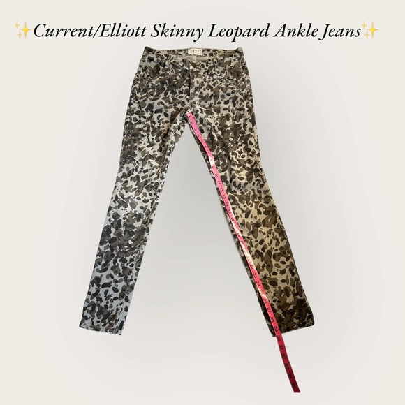 ✨Current/Elliott Leopard Print Ankle Skinny Jean. Size 27✨ - Picture 3 of 9